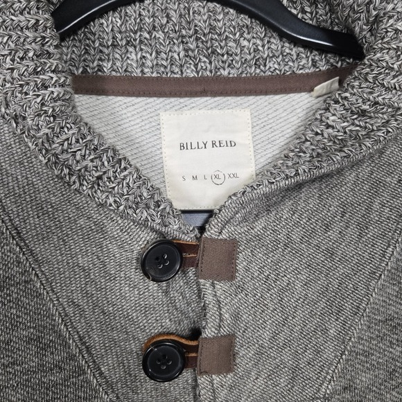 Billy Reid Sweater Mens XL Gray Shiloh Shawl Neck Pullover Preppy - Picture 3 of 10